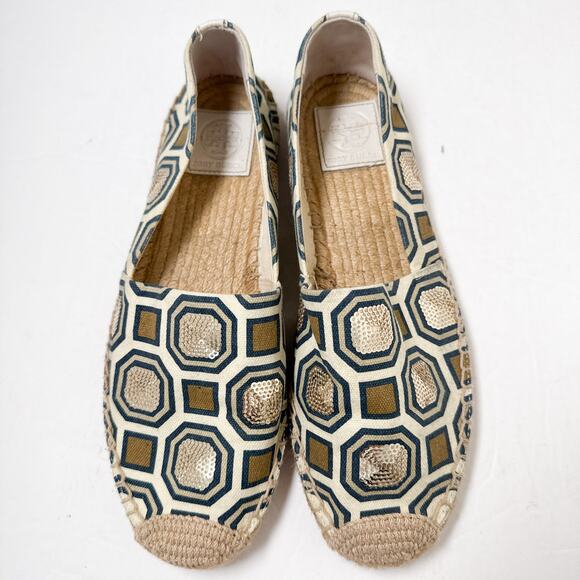 Tory Burch Cecily Embellished Espadrille Ivory - Picture 9 of 10